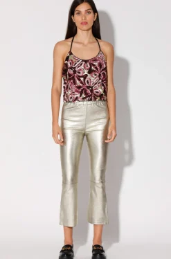 Walter Baker Lori Pant, Gold - Stretch Leather^Women Bottoms