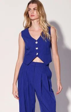 Walter Baker Luanna Vest, Royal Blue Pin Stripe^Women Jackets