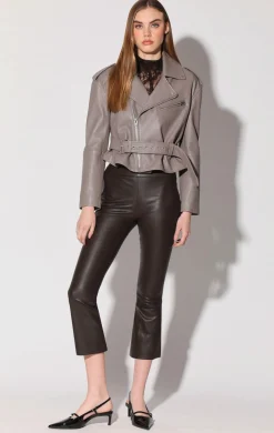Walter Baker Luisa Pant, Mocha - Stretch Leather^Women Leather | Bottoms