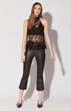 Walter Baker Luisa Pant, Mocha - Stretch Leather^Women Leather | Bottoms