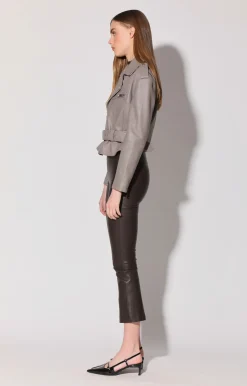 Walter Baker Luisa Pant, Mocha - Stretch Leather^Women Leather | Bottoms