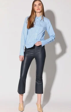 Walter Baker Luisa Pant, Navy - Stretch Leather^Women Leather | Bottoms