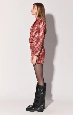Walter Baker Lyona Jacket, Wine Houndstooth^Women Jackets
