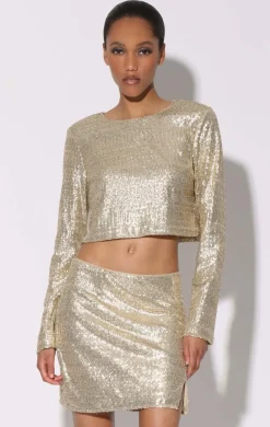 Walter Baker Mallory Skirt, Gold Rush Sequin^Women Bottoms