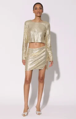 Walter Baker Mallory Skirt, Gold Rush Sequin^Women Bottoms