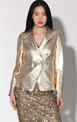 Walter Baker Marley Blazer, Gold - Leather^Women Leather | Jackets