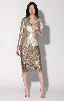 Walter Baker Marley Blazer, Gold - Leather^Women Leather | Jackets