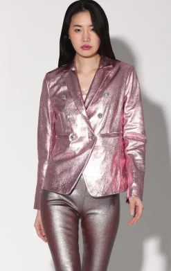 Walter Baker Marley Blazer, Pink Frost Metallic - Leather^Women Leather | Jackets