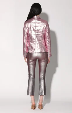 Walter Baker Marley Blazer, Pink Frost Metallic - Leather^Women Leather | Jackets