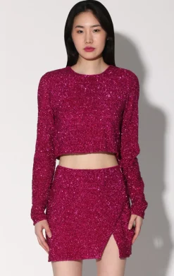 Walter Baker Megan Top, Magenta Rush Sequin^Women Tops