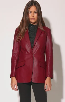 Walter Baker Mia Blazer, Garnet - Leather^Women Leather | Jackets