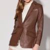 Walter Baker Mia Blazer, Walnut - Leather^Women Leather | Jackets