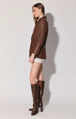 Walter Baker Mia Blazer, Walnut - Leather^Women Leather | Jackets