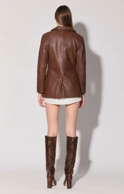 Walter Baker Mia Blazer, Walnut - Leather^Women Leather | Jackets