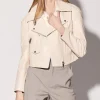 Walter Baker Milan Jacket, Oyster - Leather^Women Leather | Jackets