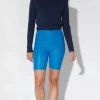 Walter Baker Monique Short, Bright Blue - Stretch Leather^Women Leather | Bottoms