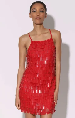 Walter Baker Nyla Dress, Dashing Red Sequin^Women Dresses