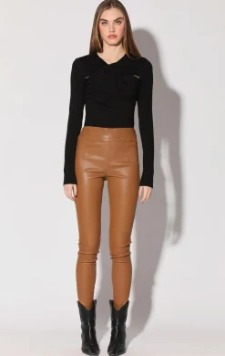 Walter Baker Raquelle Pant, Camel - Stretch Leather^Women Leather | Bottoms