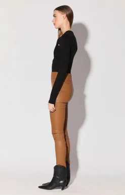Walter Baker Raquelle Pant, Camel - Stretch Leather^Women Leather | Bottoms