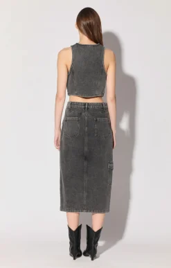 Walter Baker Selene Skirt, Grey Wash^Women Bottoms