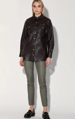 Walter Baker Shandi Top, Mocha - Leather^Women Leather | Tops