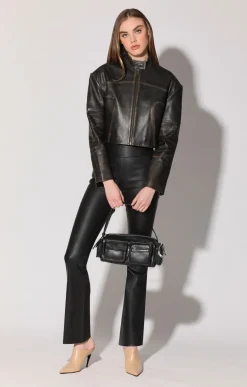 Walter Baker Shayleigh Jacket, Black Beige - Leather^Women Leather | Jackets