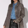 Walter Baker Sutton Jacket, Dark Taupe - VT Wash Leather^Women Leather | Jackets