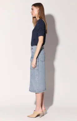 Walter Baker Tally Skirt, Light Wash^Women Bottoms