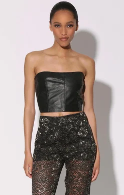 Walter Baker Tanvi Top, Black - Leather^Women Leather | Tops