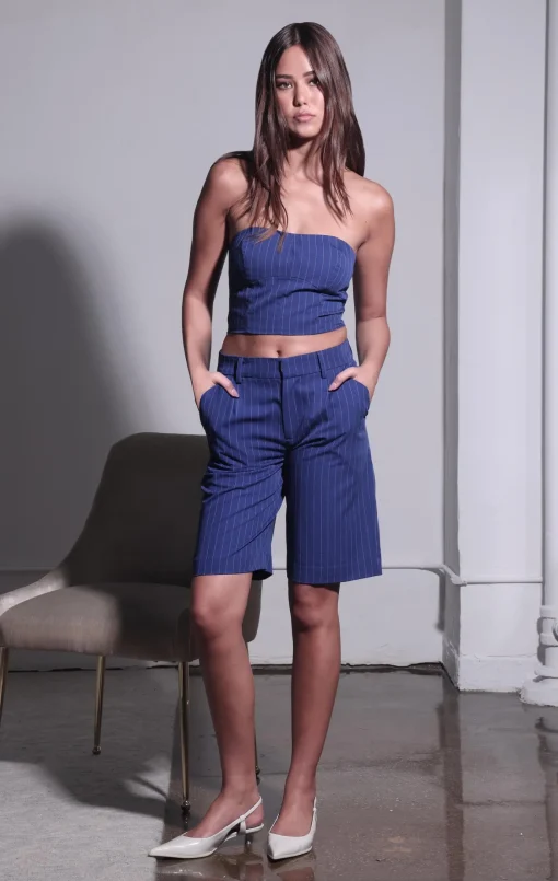 Walter Baker Tanvi Top, Royal Blue Pin Stripe^Women Tops