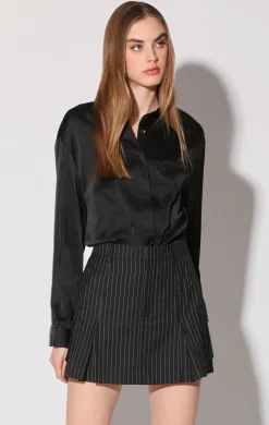 Walter Baker Thalia Skirt, Spade Stripe Suiting^Women Bottoms