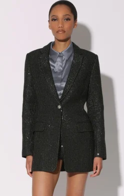 Walter Baker Trishelle Blazer, Sparkle Stripe Tweed^Women Jackets