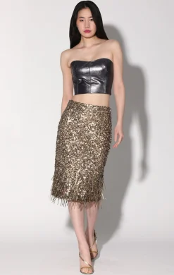 Walter Baker Trixie Skirt, Gold Beam Sequin^Women Bottoms