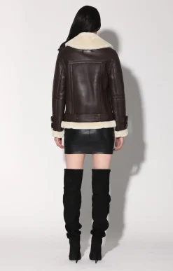 Walter Baker Whitney Jacket, Mocha/Off White - Leather^Women Leather | Jackets